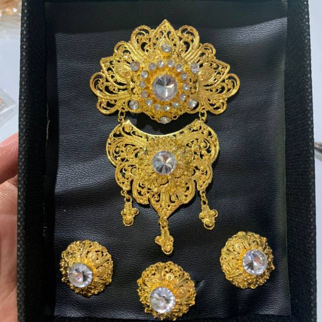 Bros alpaka bali motif kipas sirkon korea