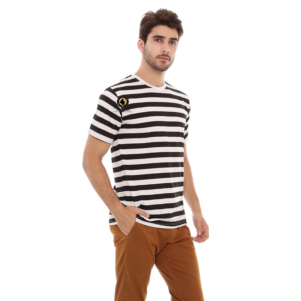  KAOS  STRIP LENGAN  PENDEK KAOS  SALUR KAOS  BELANG  BLACK 