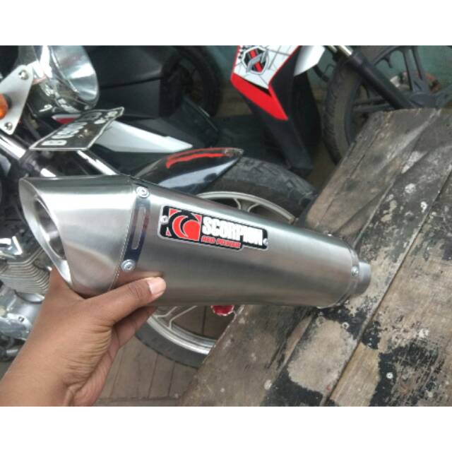 Knalpot Scorpion red power titan stainless