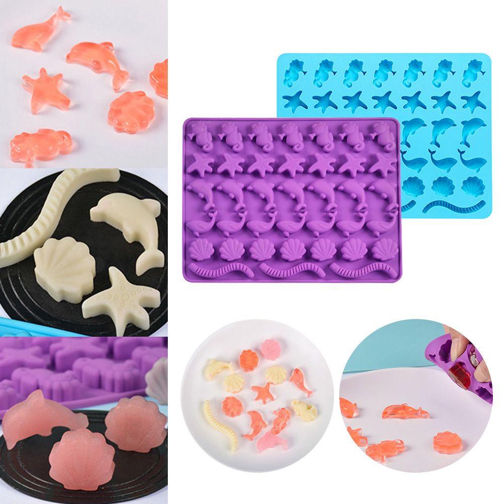 Top Marine Life Silicone Mold Bakeware Fondant Cetakan Coklat Dekorasi Kue Drip Mold Putar Gula