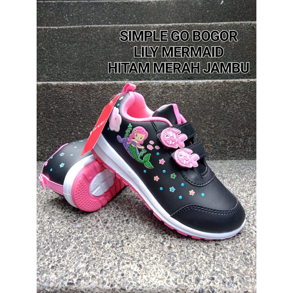 SEPATU ANAK PEREMPUAN UMUR 2 TAHUN SAMPAI 5 TAHUN KARAKTER KUDAPONI&amp;LILY MERMAID ANDO 29-32