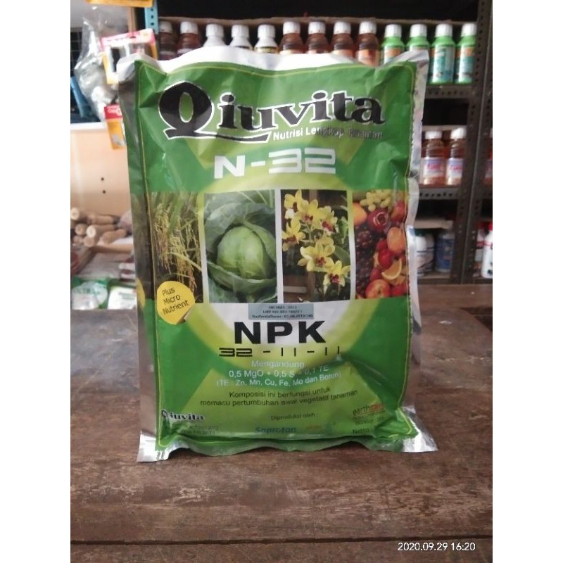 Pupuk NPK Qiuvita Hijau N-32 500 GRAM
