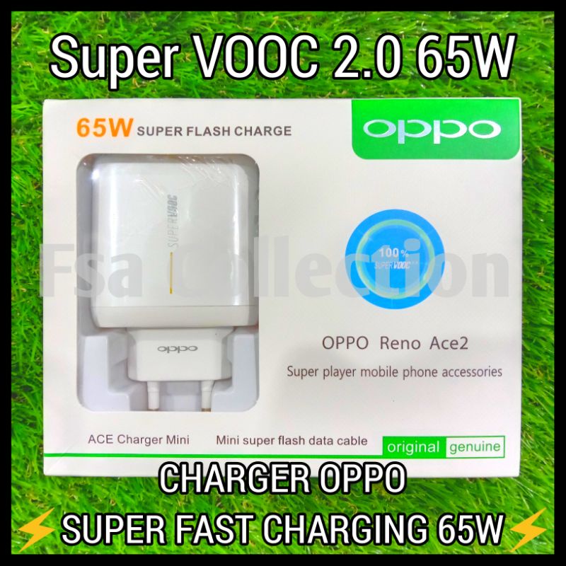 CHARGER OPPO Super VOOC 2.0 65W Fast Charging FIND X/FIND X2/X2 PRO/RENO 6,4/RENO 10X ZOOM/RENO 4 PRO/RENO 4/OPPO K3/RENO 3/RENO 3 PRO/OPPO A91