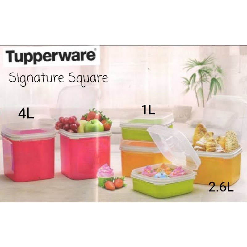 SALE 50% OFF  Tupperware Signature Square Set (3 Pcs) // Box Storage Container Organizer Food Multif