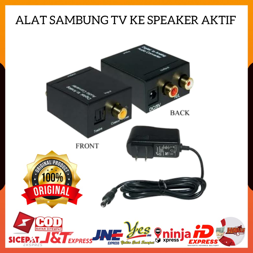 (COD) CONVERTER AUDIO DIGITAL KE ANALOG SPDIF OPTICAL TO ANALOG RCA COAXCIAL UNTUK KE SPEAKER AKTIF