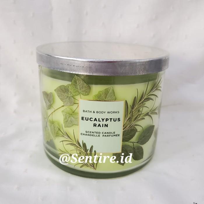 Aroma Terapi Bbw Three Wicks Candle Eucalyptus Rain
