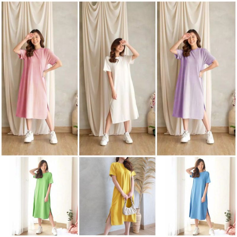 Dress Polos Selutut Simple Casual Look Korean Style Dress Polos Selutut Simple Casual Look Korean Style