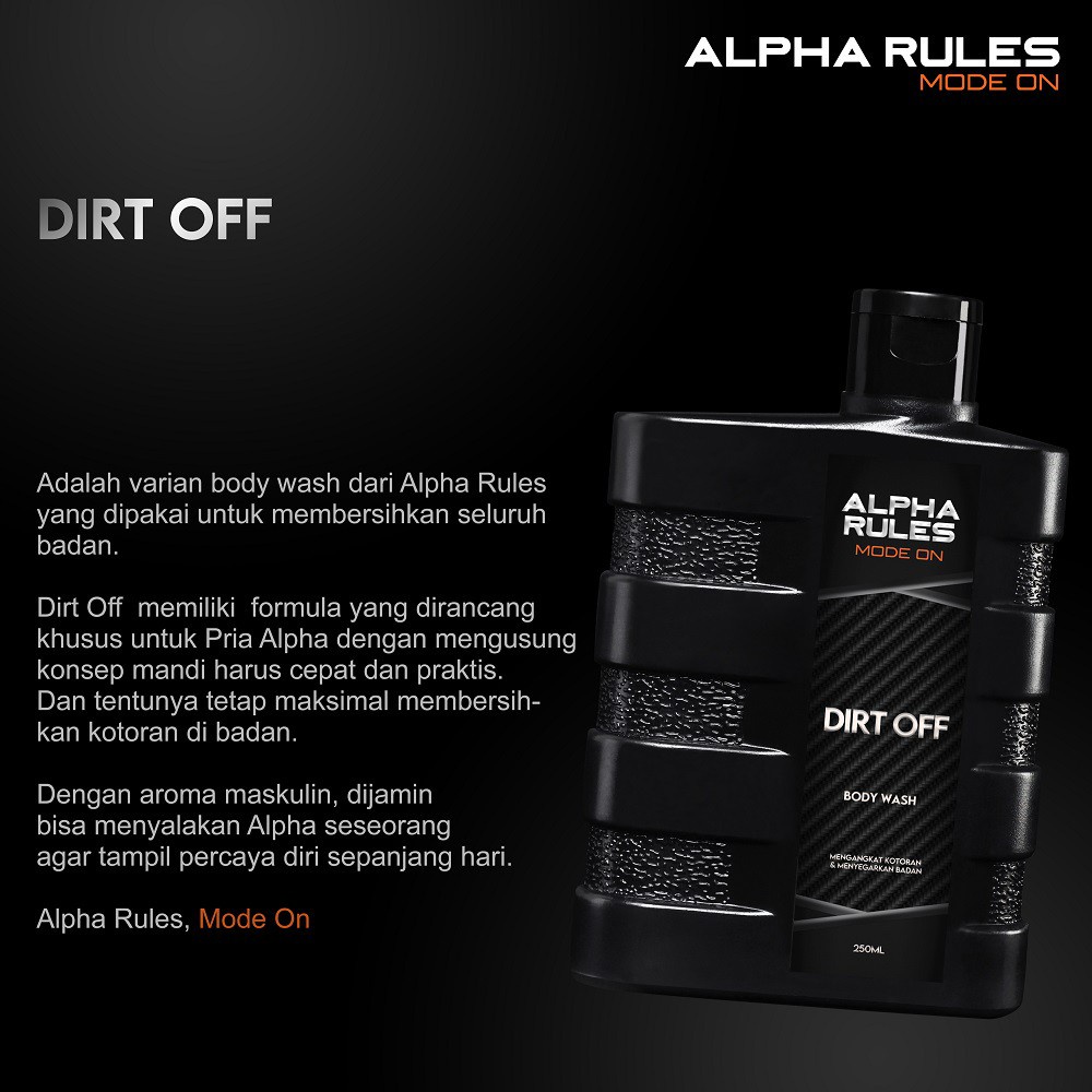 Alpharules Dirt Off Sabun Mandi Pria Body Wash Alpha Rules Original