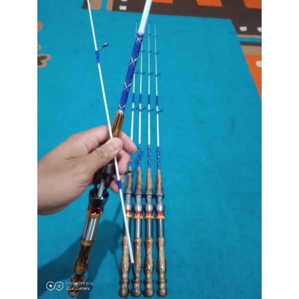 joran pancing udang dan ikan, bahan gagang kayu nibung/ liwung