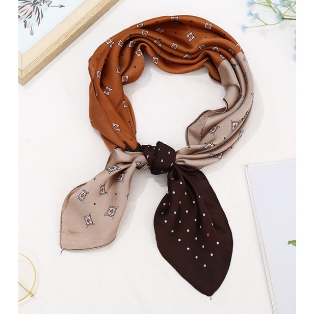 70x70cm Mini Scraf Leher Kepala Rambut Bahan Silk Immitation Korean Fashion Import Wanita Syal Dekorasi Tas Aksesoris