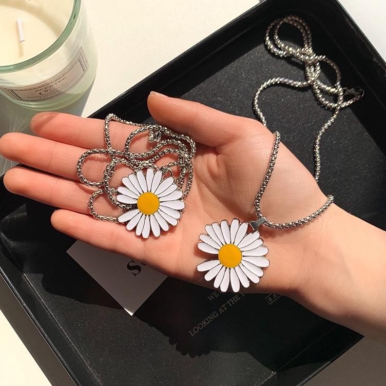 ✨4.4✨ kalung panjang aesthetic flower/ kalung bunga matahari / kalung ootd hijab terbaru
