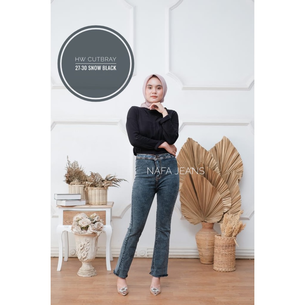 CELANA JEANS CUTBRAY WANITA SNOW// HIGH WAIST JEANS CUTBRAY// CELANA CUTBRAY JEANS