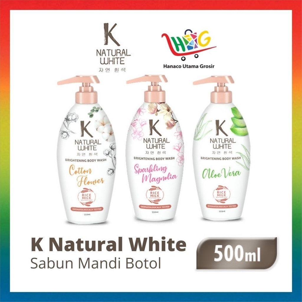 K Natural Bodywash White Bottle 500 ML