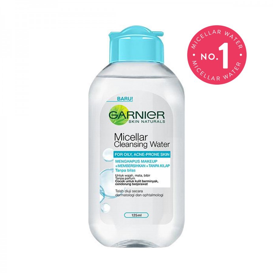 Beautybarme - Garnier Micellar Cleansing Water 125Ml-Biru/oily&acne skin