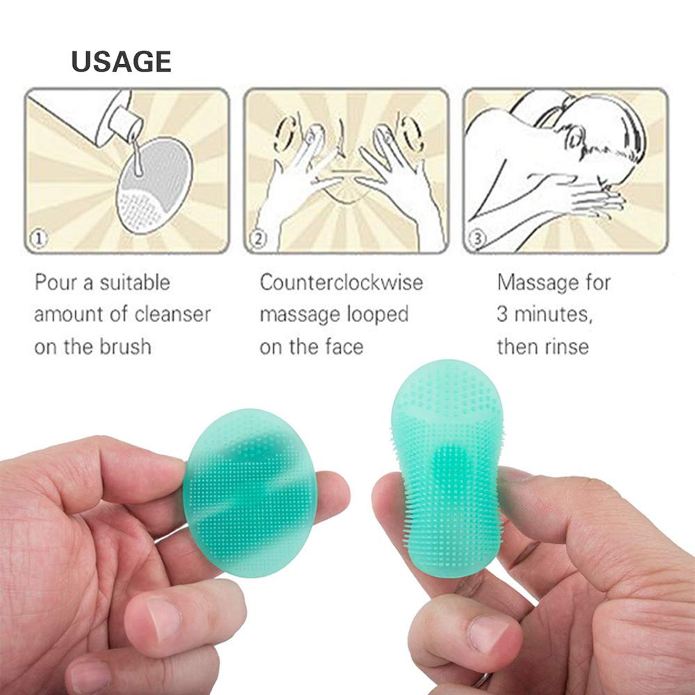 Mini Massage Waterproof Face Cleansing Brush  /Silicone Baby Bath Massage Pad /Face Skin Cleaner Pore Deep Cleansing Brushes / Shower Scrub Tool