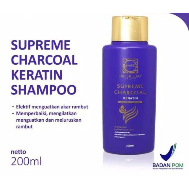 [Per Pc] Lae Sa Luay Supreme Charcoal Keratin Smooth Shampoo Original BPOM