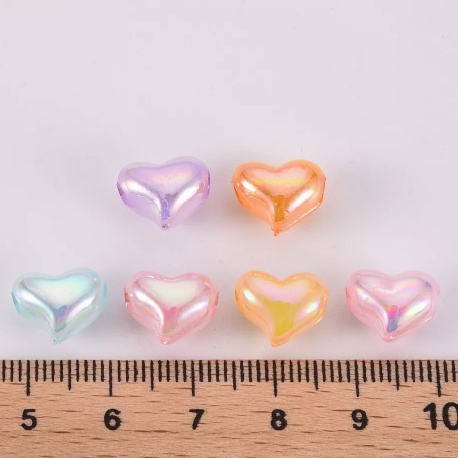 ISI 20PCS MANIK MOTE AKRILIK LOVE JELLY SUSU PELANGI 11MM BAHAN KERAJINAN TANGAN DIY CANTIK BERKUALITAS