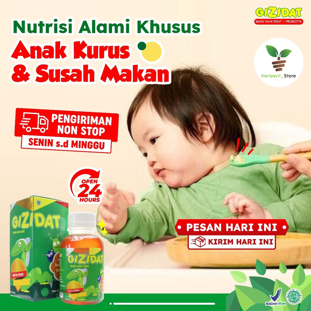 Gizidat Vitamin Madu Penambah Nafsu Makan Anak Penggemuk Berat Badan / Gemuk Sehat Susu / Obat Bayi