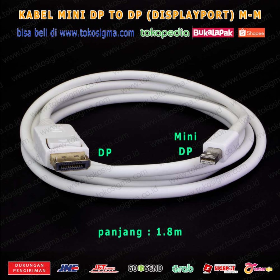 Kabel Digital Monitor Mini DP to Displayport DP Male to Male