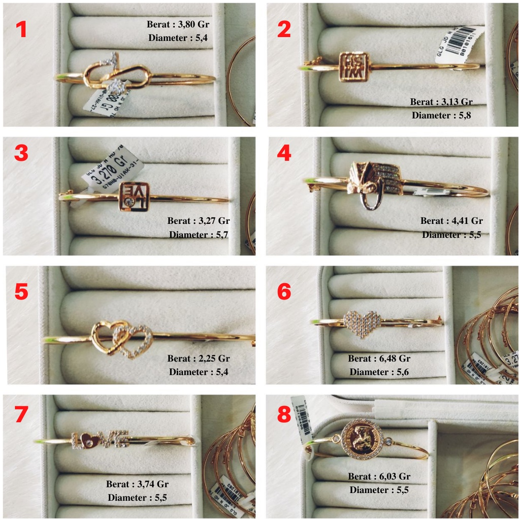 Gelang Roll Remaja /Dewasa Emas Asli perhiasan Kadar 700/70% (MM)