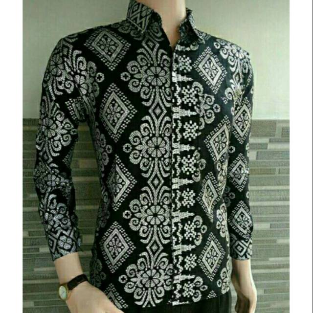 Baju Kemeja Batik lengan panjang Baju kekinian pria muslim lengan panjang atasan Batik tanah abang