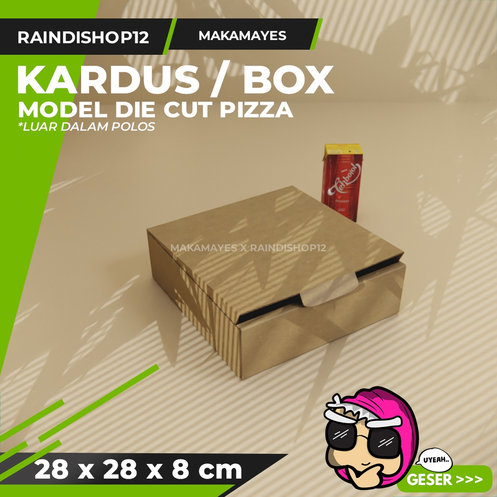 

BOX 28 X 28 X 8 CM KARDUS DIE CUT PIZZA KEMASAN PACKAGING KADO