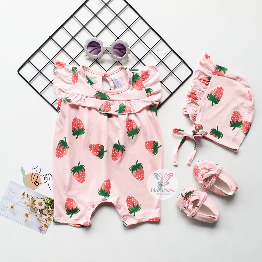 Plazababyku MX ROMPER PIPER setelan bayi motif bunga yang lucu free bonnet+sepatu PART2