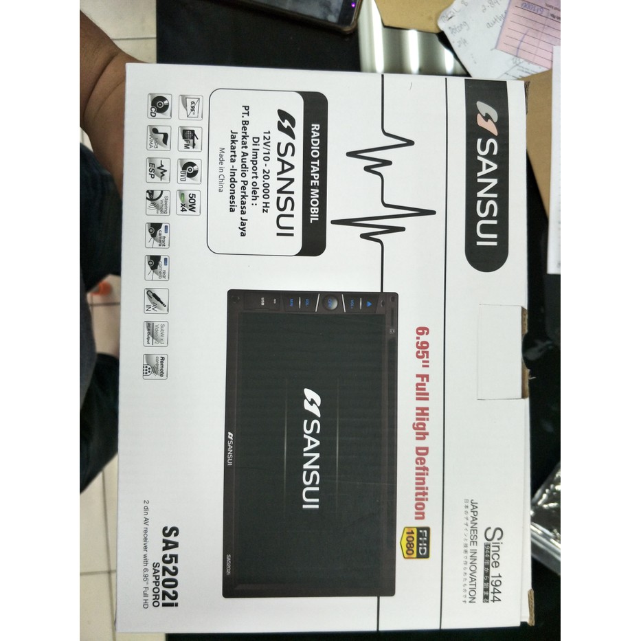 Audio Doubel Din Merek Sansui Mobil Brio