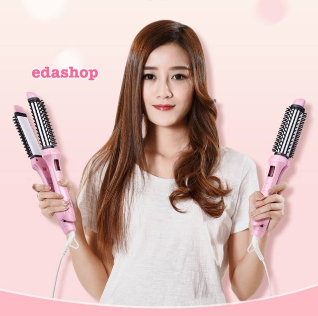 Catokan Terbaru Ladystar Pink Brush 2in1 LS-608 , bisa catok lurus , blow n curly , dijamin bagus