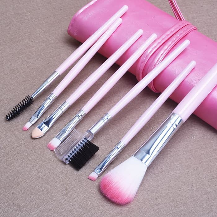 Image of Promo Makeup Brush 7pcs Paket Set Kuas Make Up brush set dengan pouch PU #2