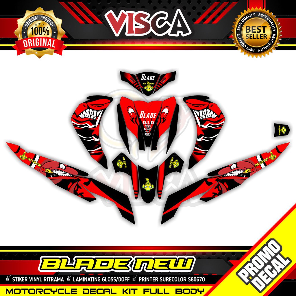 Decal Blade 125 New Stiker Blade 125 Variasi Full Body striping blade 125 variasi Stiker Motor Blade