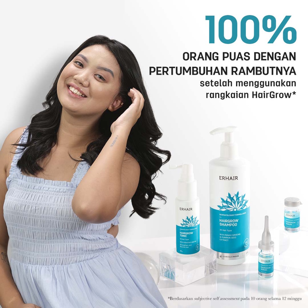 ❤ MEMEY ❤ ERHAIR Hairgrow Series | Tonic | Serum | Shampoo With Keratin &amp; Biotin | Anti Rontok Penumbuh Rambut 60ml