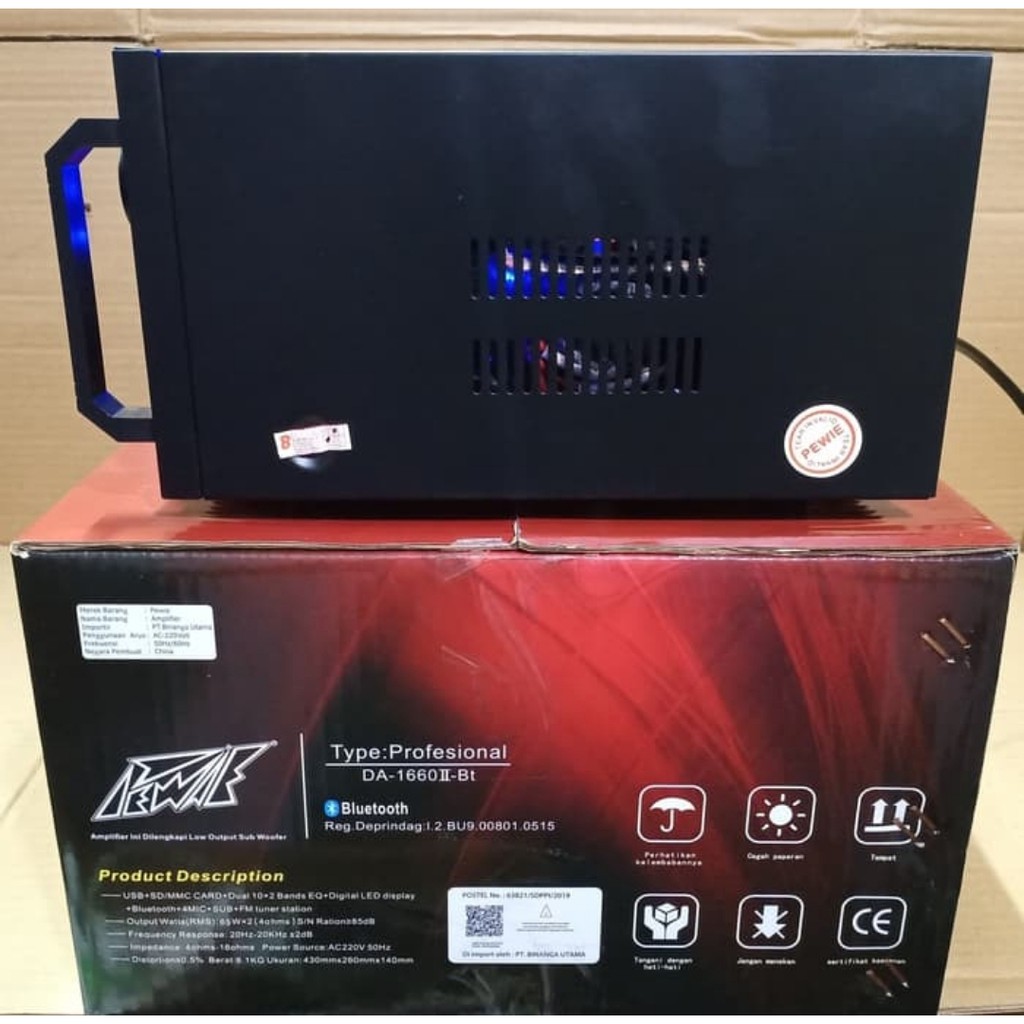 AMPLI KARAUKE PEWIE DA 1660II BT PROFESIONAL DIGITAL AMPLIFIER