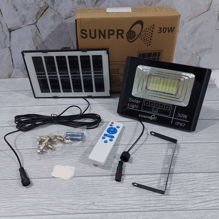 BARU!!Lampu Solar 30W Cahaya Putih IP67 Water Resistance Sunpro 30W ORIGINAL