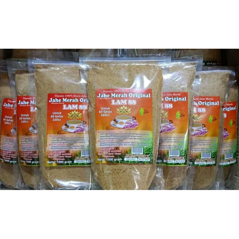 

jahe merah bubuk instan dengan gula aslu banyak khasiat 1000gr