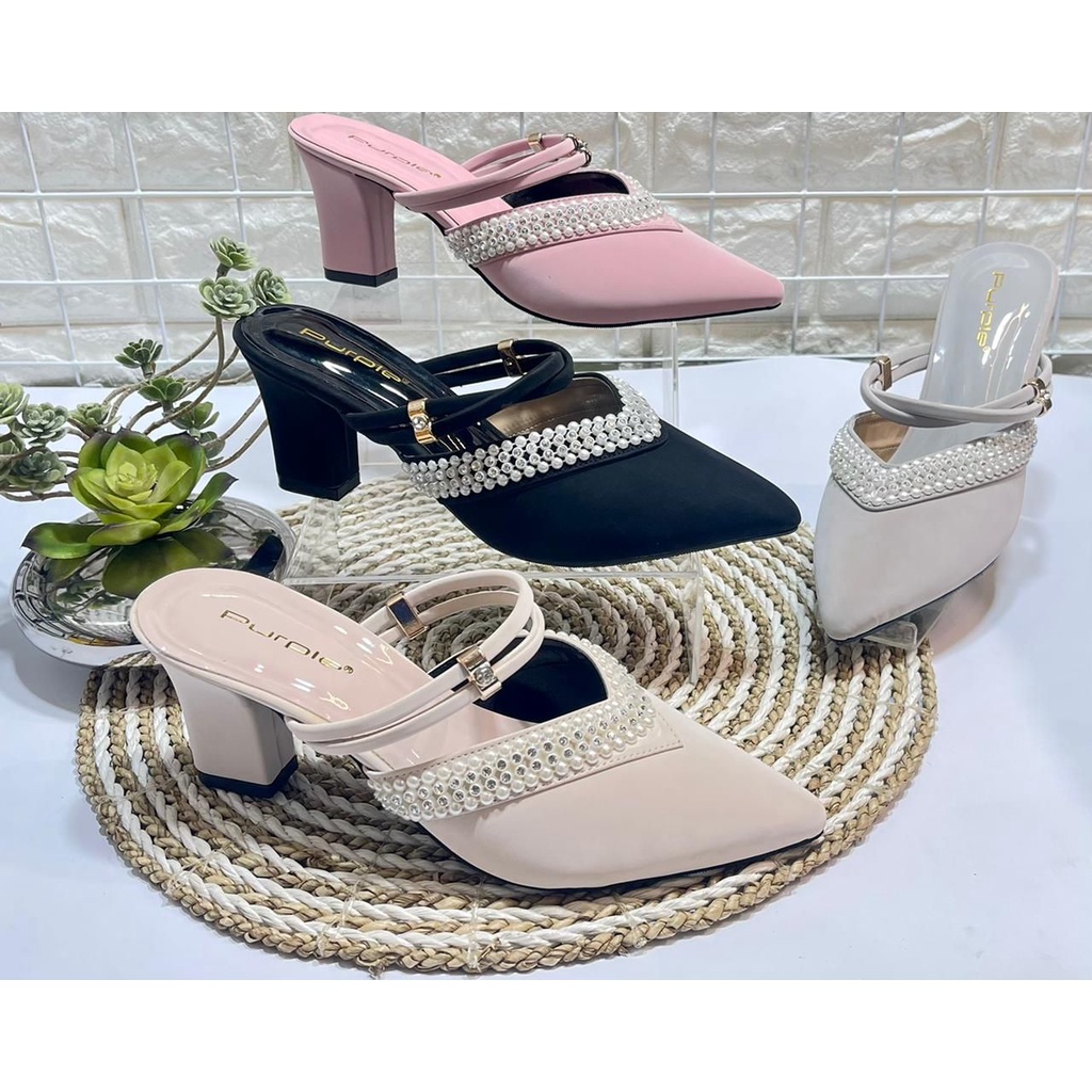 Sandal Purple Y001 - Sepatu Wanita Heels - Heels Shoes Purple