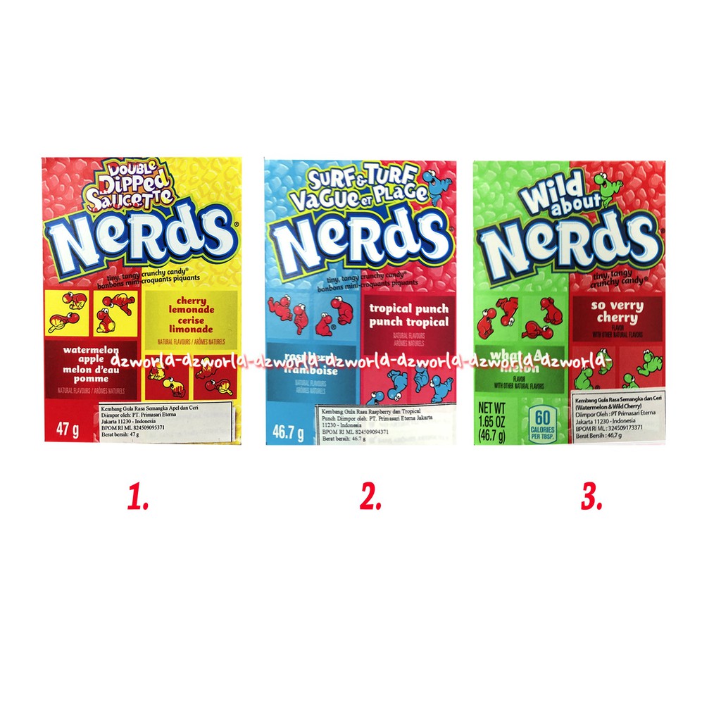 Nerds Cherry lemonade 46g Tropical Punch Chery Permen Kembang Gula Rasa Buah Semangka Apel Raspebry