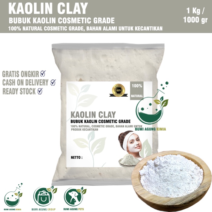 Kaolin Clay 1KG Bubuk Kaolin 1 KG Lempung Kaolin