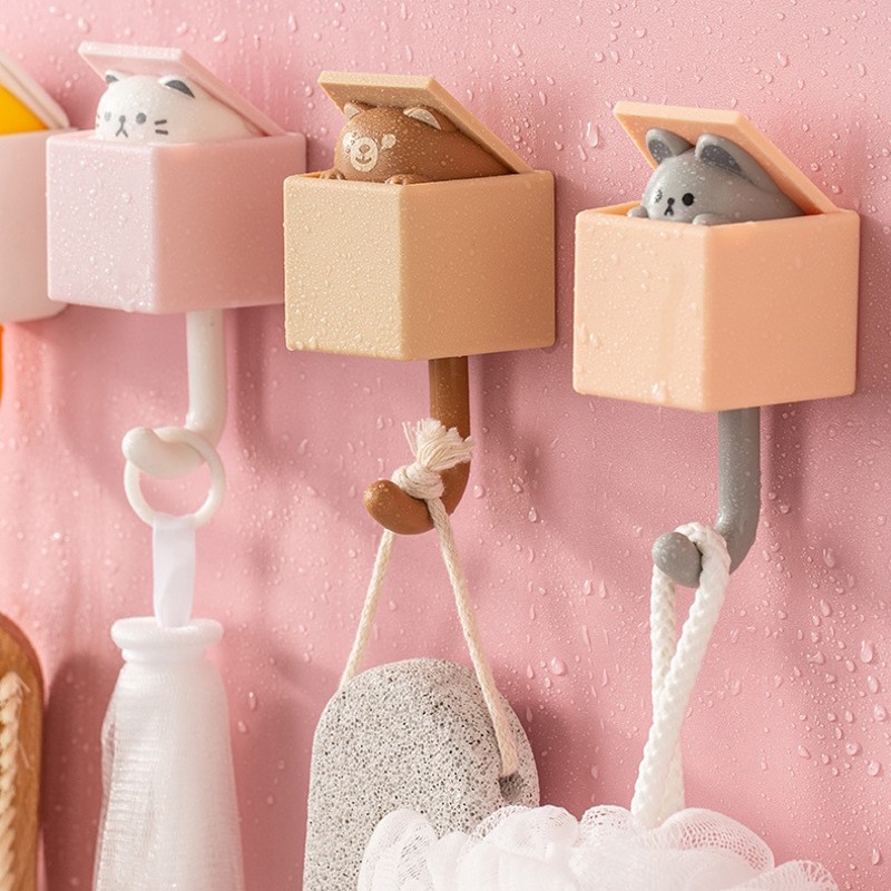 [Creative and Cute Animal Fun Hooks] [Wall Mounted No-punch Kitchen Storage Hooks] [Key &amp; Coat Storage Rack , Bathroom Towel Rack] [Home Decor Wall Hooks]