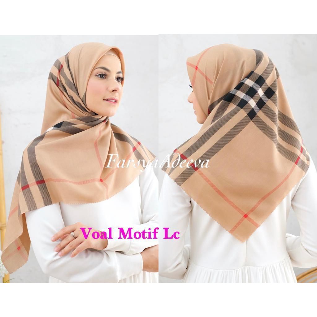 [BISA COD] HIJAB SEGI EMPAT | VOAL MOTIF LC | By Farsya Adeeva