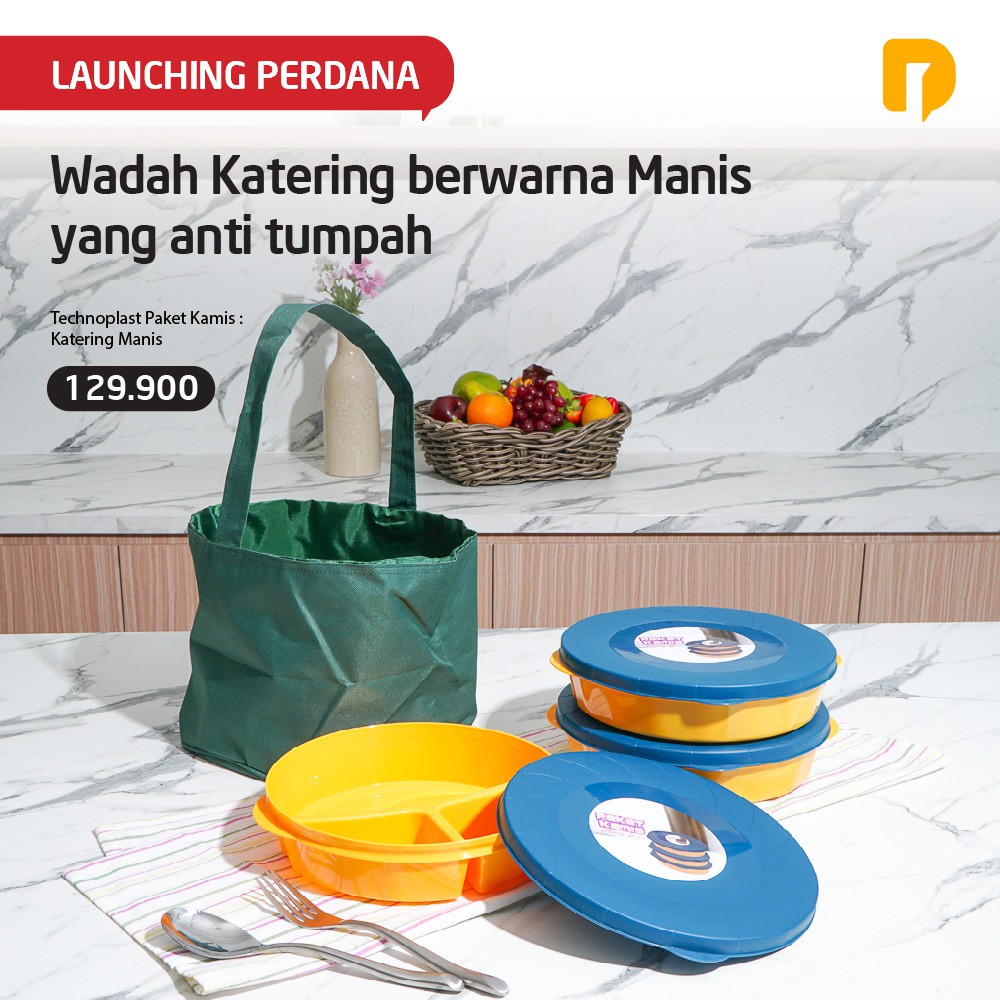Paket Kamis: Katering Manis wadah kotak bekal makan anti tumpah plastik bpa free