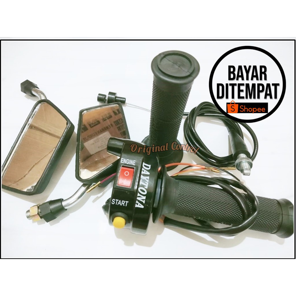 Gas spontan daytona 2 tombol + spion standar RX king