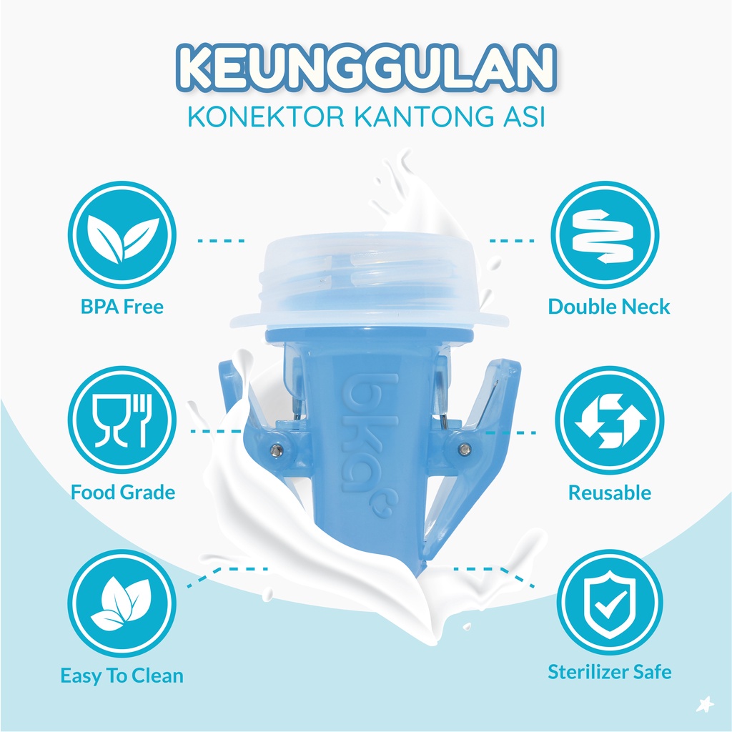 BKA Konektor Kantong ASI dan Botol asi / konektor bka