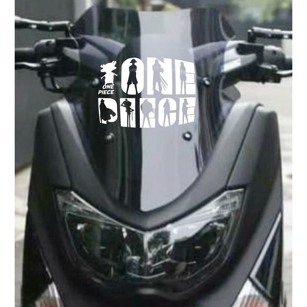 Cutting Stiker Font One Piece Silhouette Variasi Motor Mobil Sticker Timbul Keren Nyala Dasbor Spakbor Visor Body Kaca Helm Laptop Hologram Reflective Tahan Air Setiker Veriasi Bodi Samping Jepang Kata Matic Scoopy Vario Beat NMAX PCX Vespa Windshield