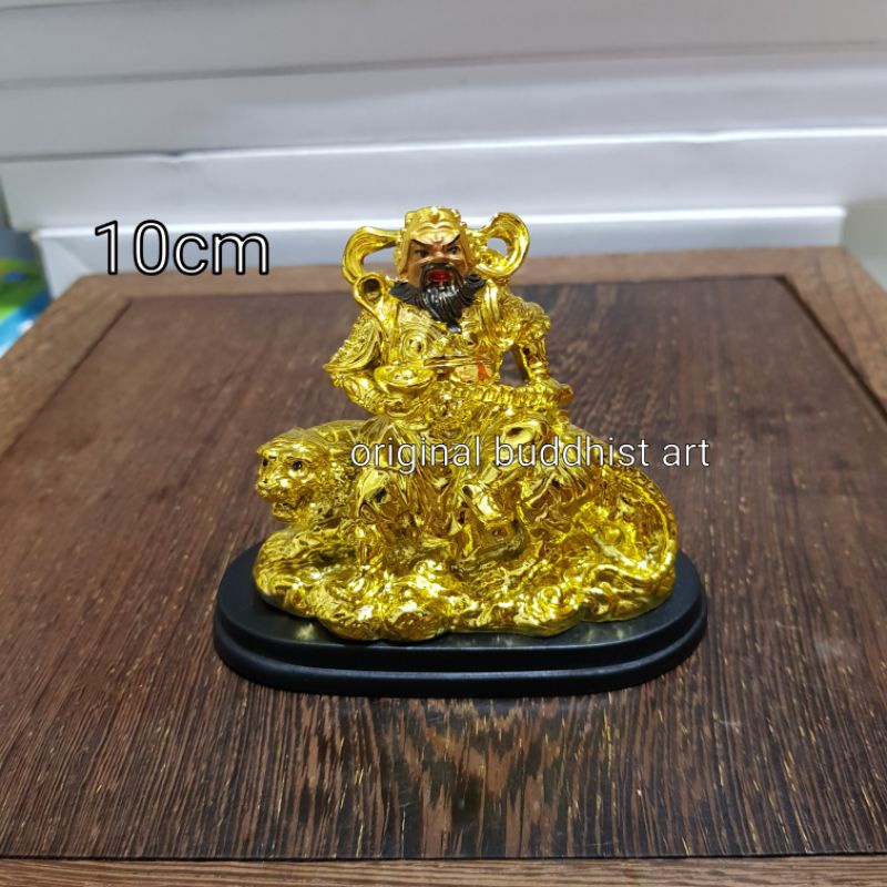 patung dewa han tan kong emas 4 inch