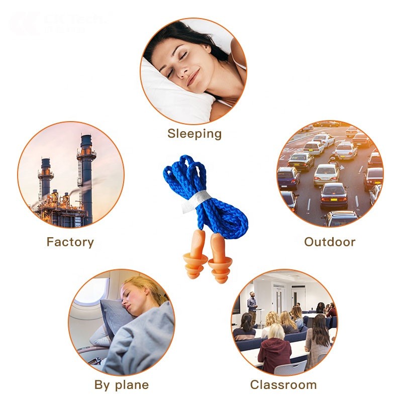 EARPLUG EAR PLUG PELINDUNG PEREDAM SUARA TELINGA SILICONE SILIKON CORDED ULTRA FIT - ORANGE BOX