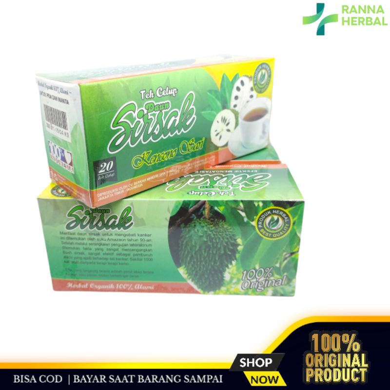 

Teh Celup Herbal Daun Sirsak Kencono Sari | Teh Celup Herbal Kanker isi 20 tea