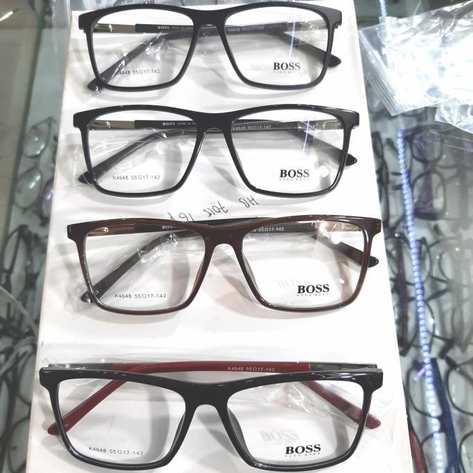 Frame Kacamata Pria Boss 4648 Kotak Besar Ada Pegas Grade Original