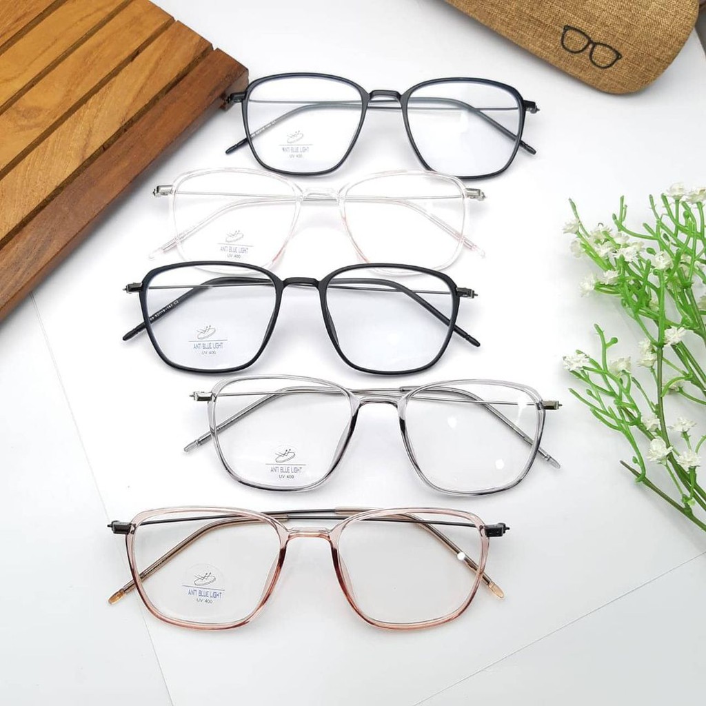DEMODAS DG2189 Kacamata Tipis Lensa Photocromic Bluecromic Antiradiasi Blueray Minus Normal Silinder