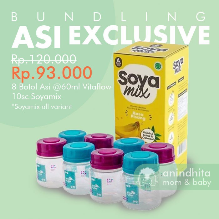 Bundling ASI Exclusive Vitaflow Botol ASI dan Soya Mix ASI Booster